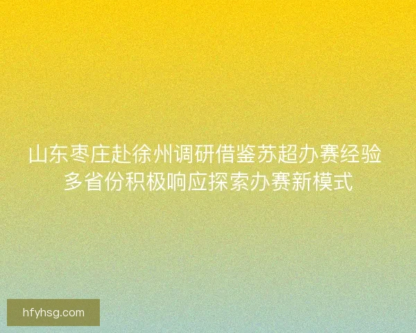 山东枣庄赴徐州调研借鉴苏超办赛经验 多省份积极响应探索办赛新模式