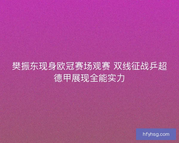 樊振东现身欧冠赛场观赛 双线征战乒超德甲展现全能实力